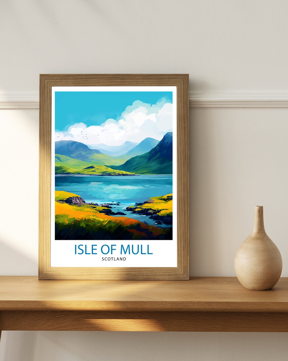 Isle of Mull Scotland Lochside Hills Golden Shore Travel Poster - Image 2