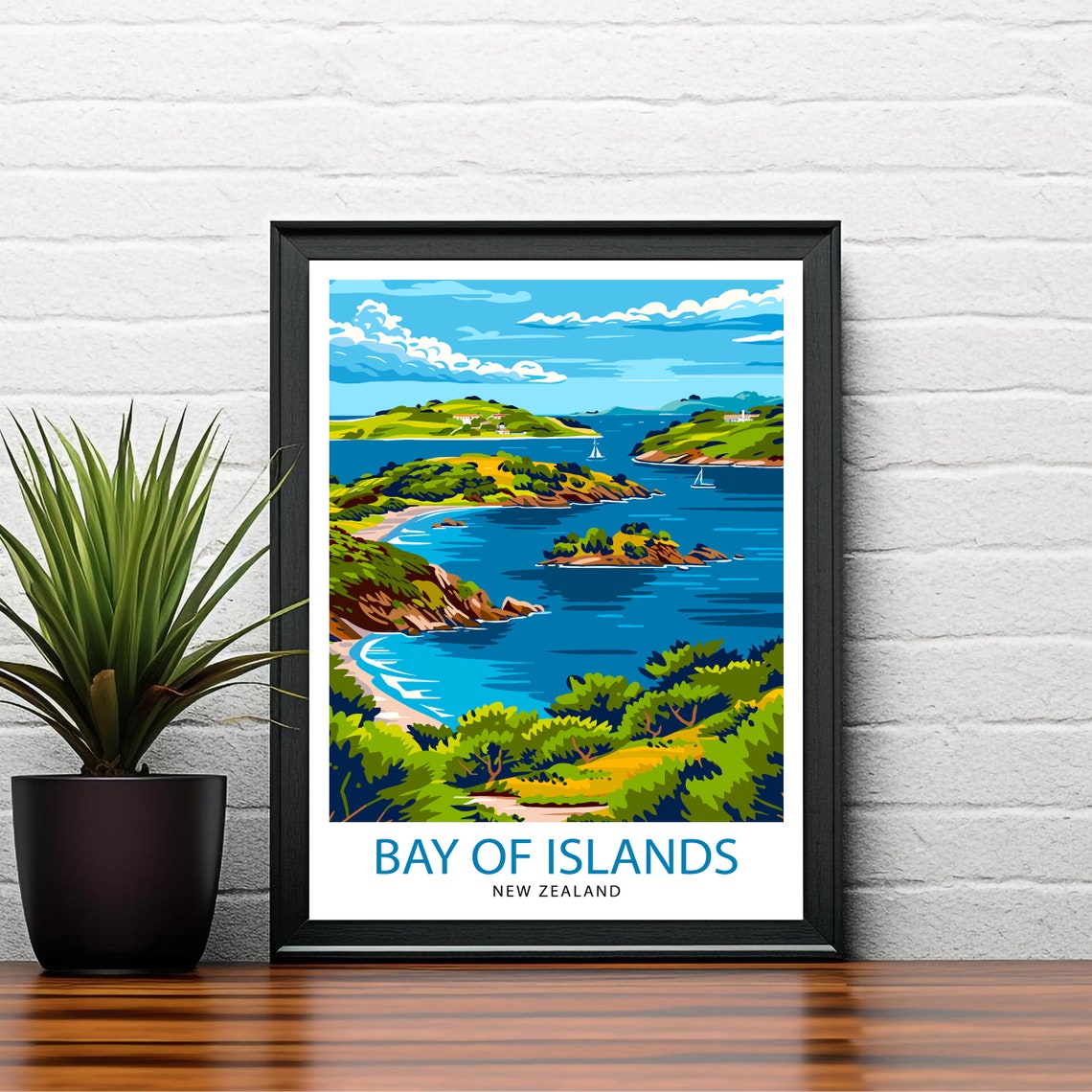 Bay Of Islands New Zealand Travel Print Wall Decor Wall Art Bay Of Islands Wall Hanging Home Dcor Bay Of Islands Gift Art Lovers - Image 2