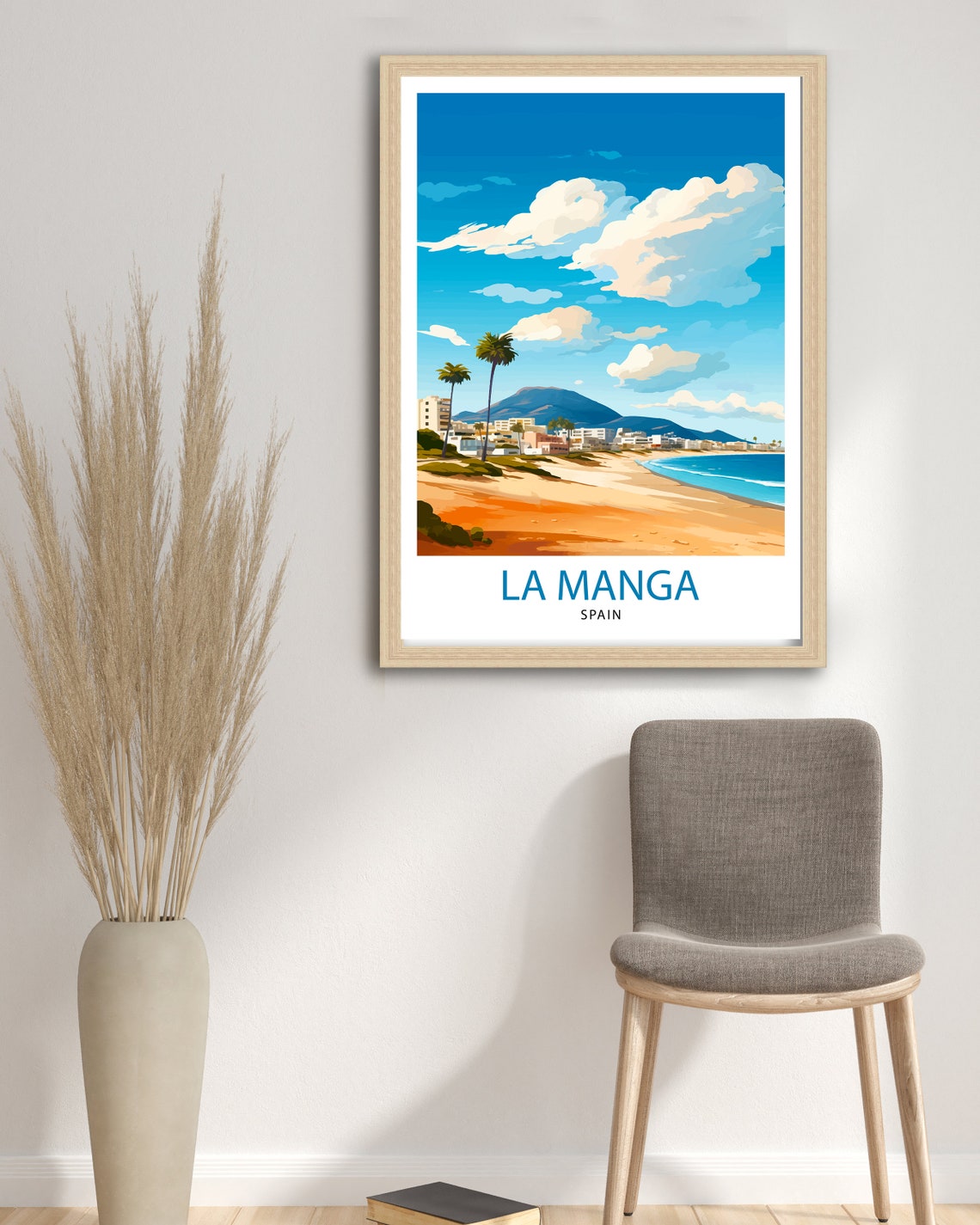 La Manga Spain Sandy Beach Palms Resort Mediterranean Coast Poster - Image 2