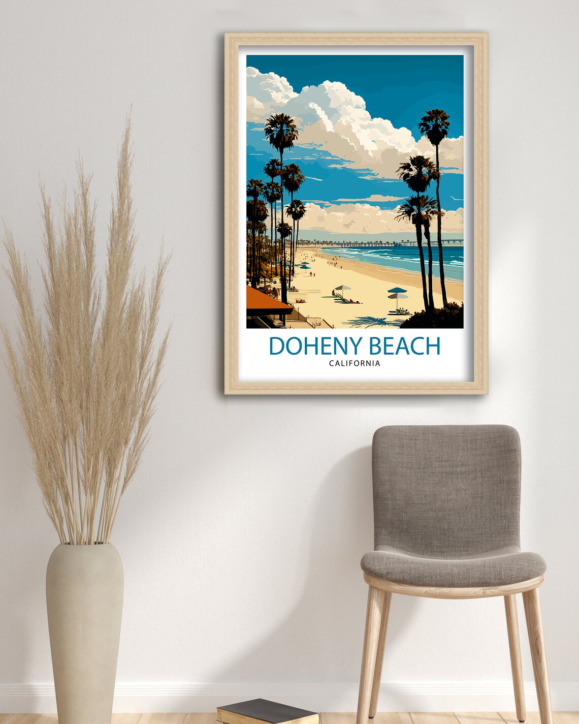 Doheny Beach California Travel Poster, Travel Print - Image 3
