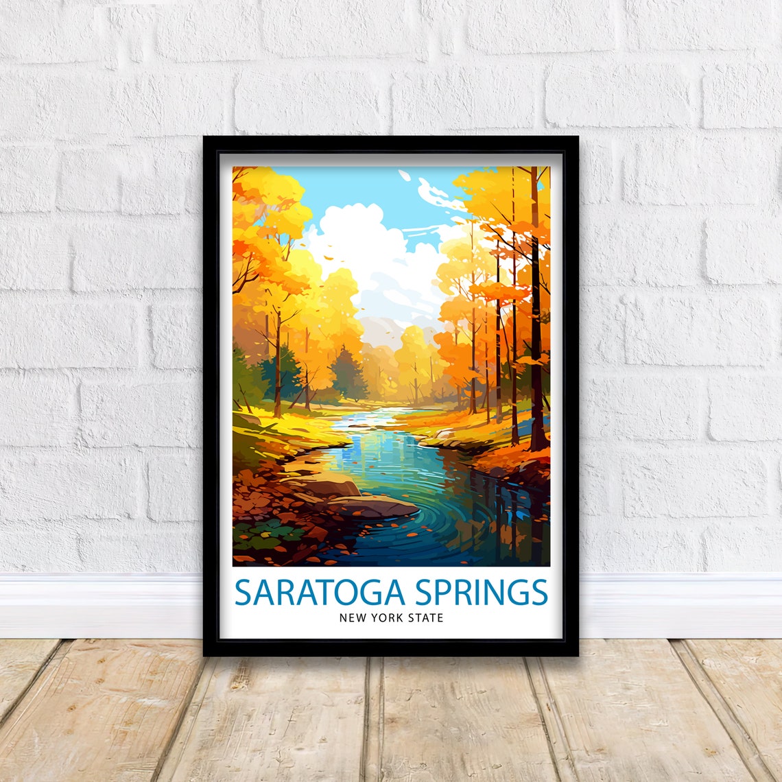 Saratoga Springs New York State Travel Print New York Wall Decor Saratoga Springs Poster Upstate New York Travel Prints Saratoga Springs - Image 2