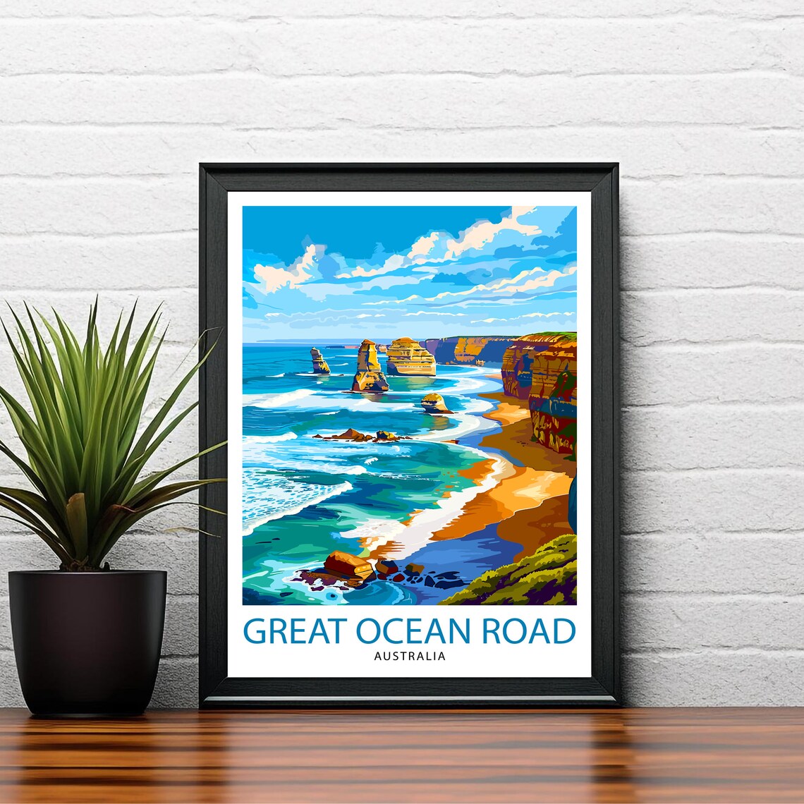 Great Ocean Road Australia Coastal Cliffs Sea Stacks Travel Poster - Image 2