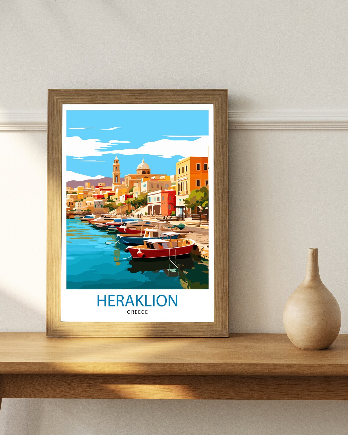 Heraklion Greece Travel Poster, Europe Wall Decor - Image 3