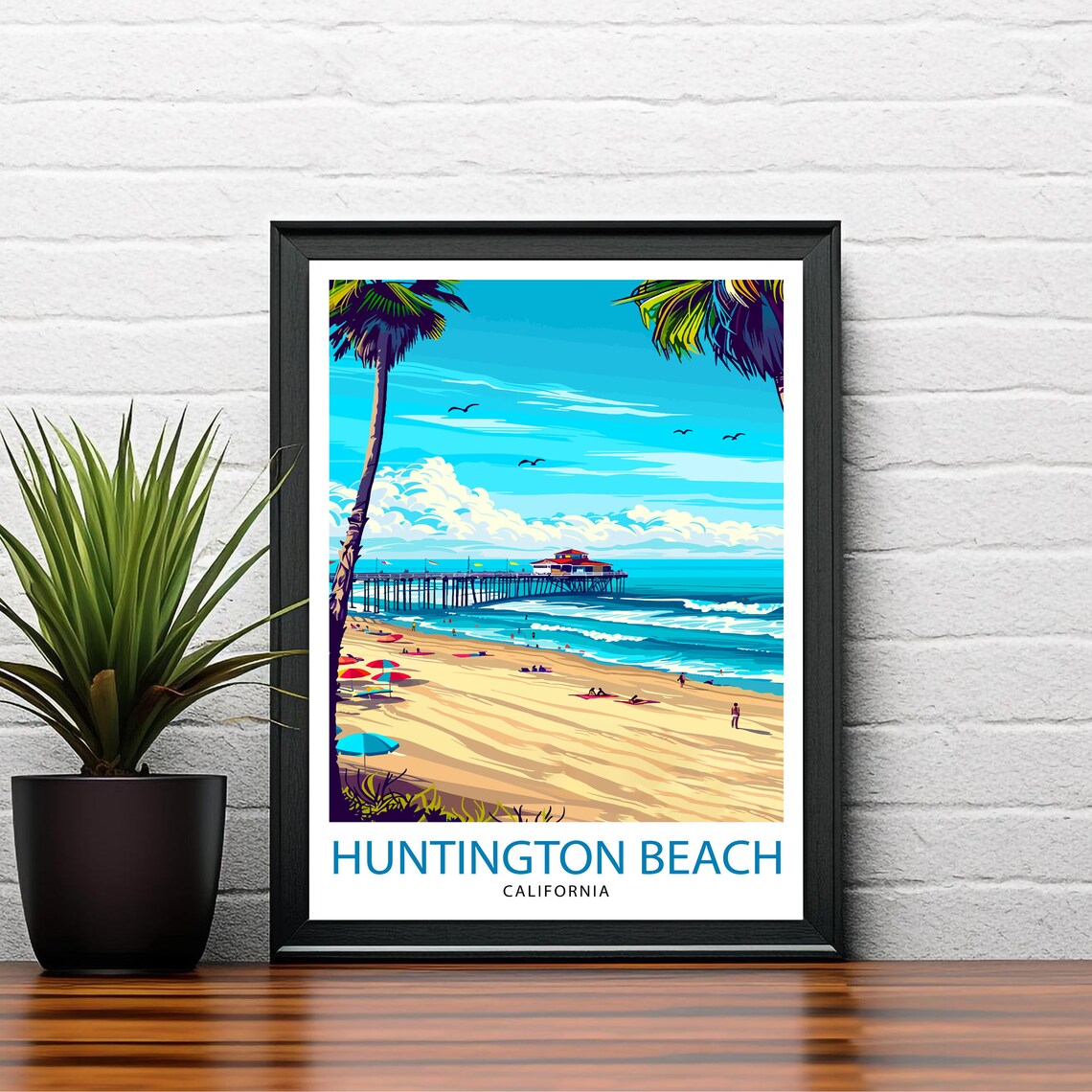Huntington Beach California Travel Poster - Image 2