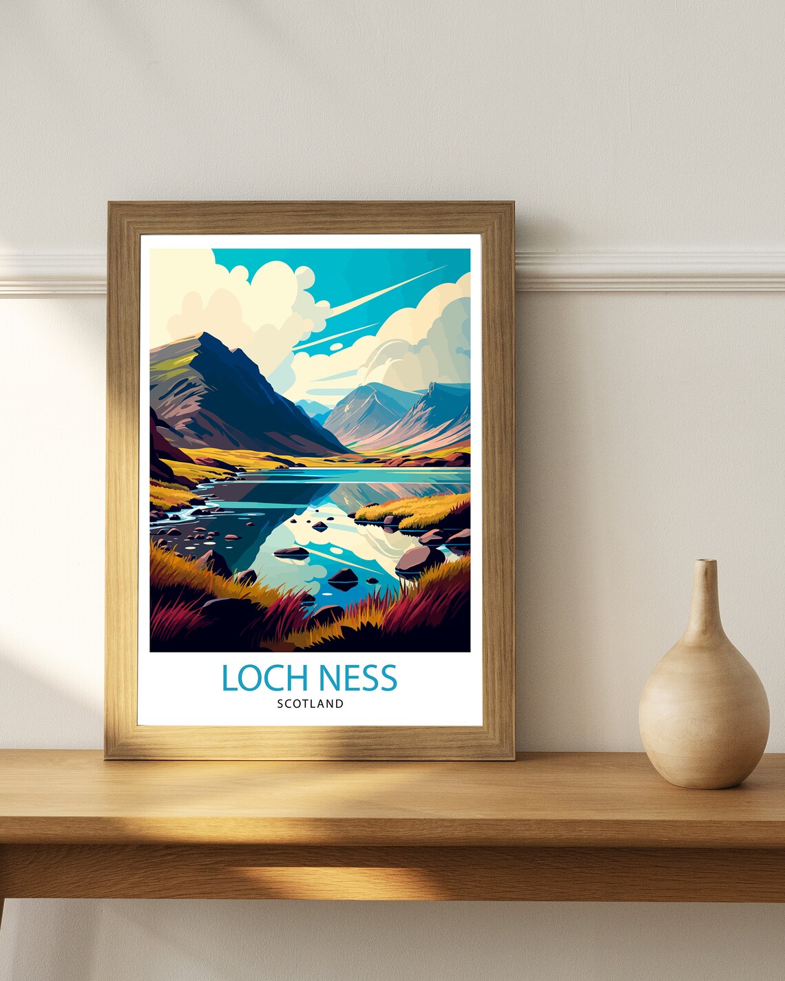 Loch Ness Travel Print Scotland Wall Decor Loch Ness Home Living Decor Scotland Illustration Travel Poster Gift For Scotland Lovers Scotland - Image 3