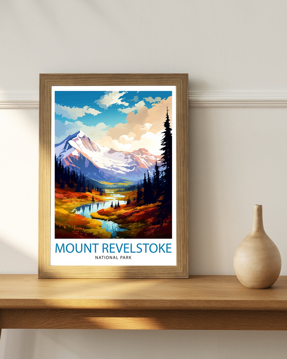 Mount Revelstoke National Park Autumn Stream Travel Art Poster - Image 3