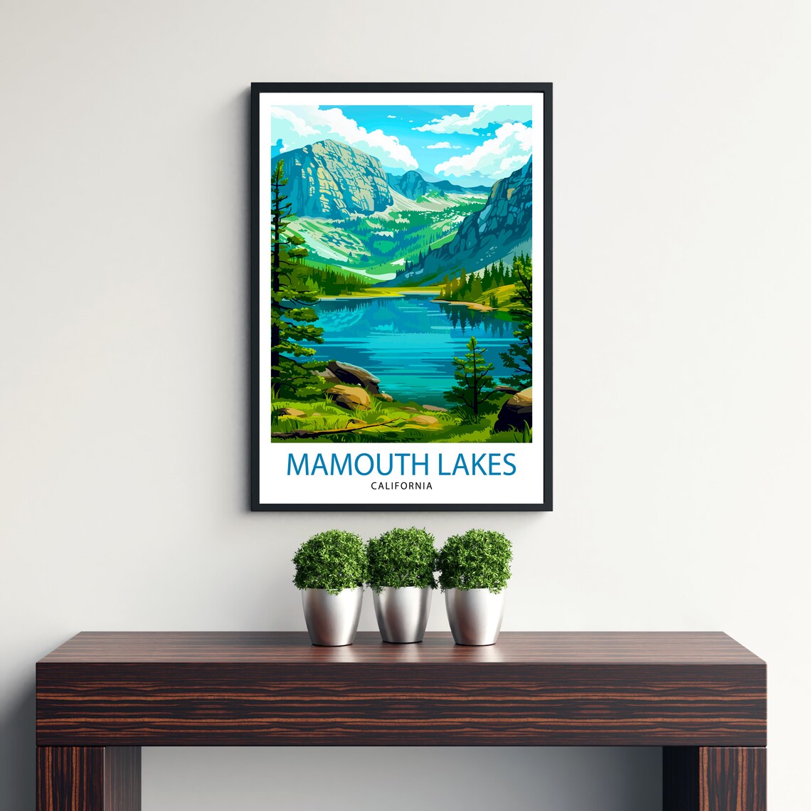 Mammoth Lakes California Sierra Mountain Lake Evergreens Poster - Image 2