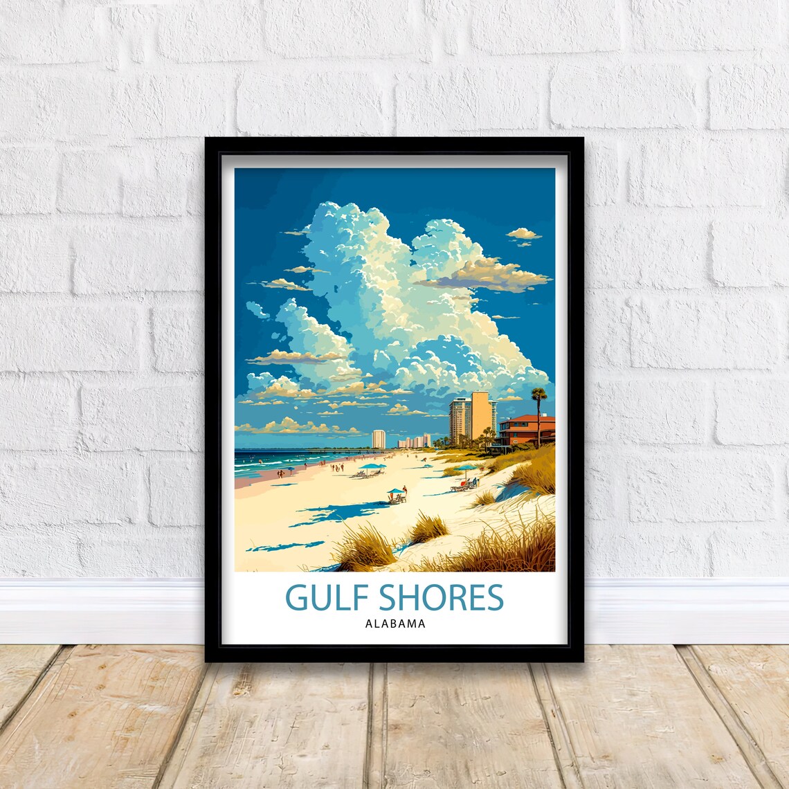 Gulf Shores Alabama Travel Poster, Beach Decor - Image 2