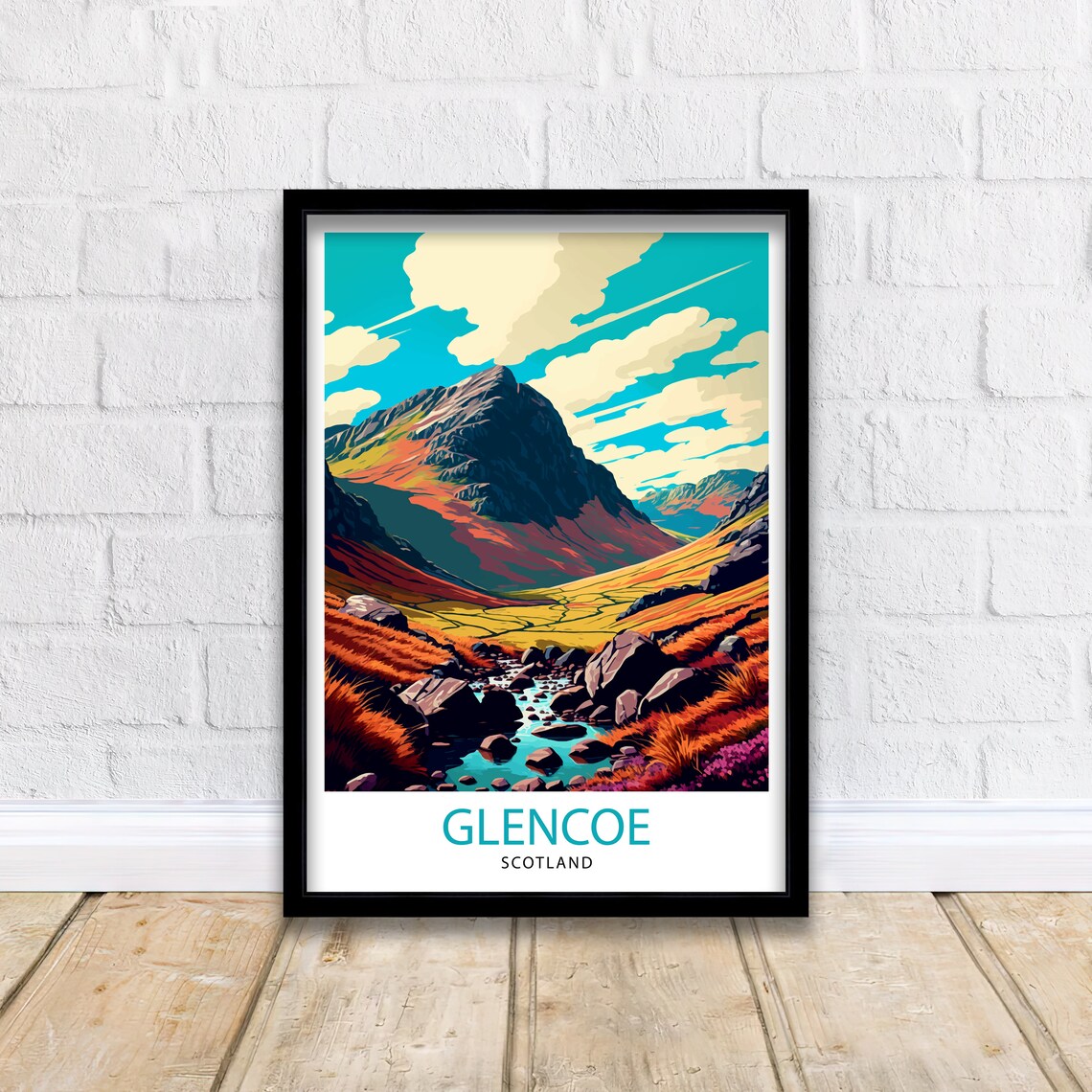 Glencoe Scotland Travel Poster, Scottish Highlands - Image 2