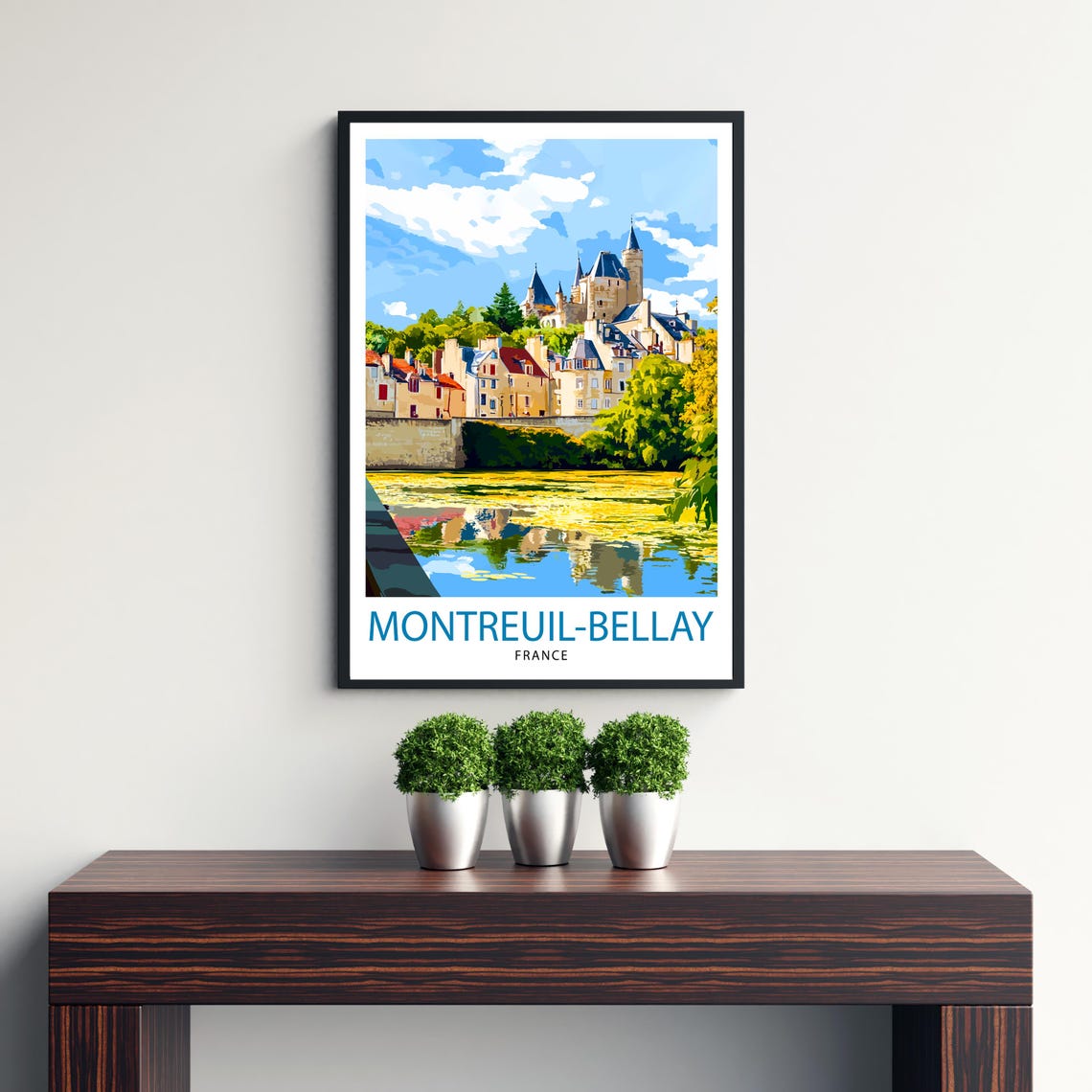 Montreuil Bellay France Travel Print Wall Decor Wall Art Montreuil Bellay Castle Landscape Wall Hanging Home Dcor French Village Gift Art - Image 3