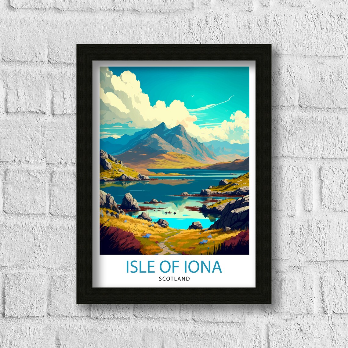 Isle of Iona Scotland Mountain Loch Rugged Highland Travel Poster - Image 3