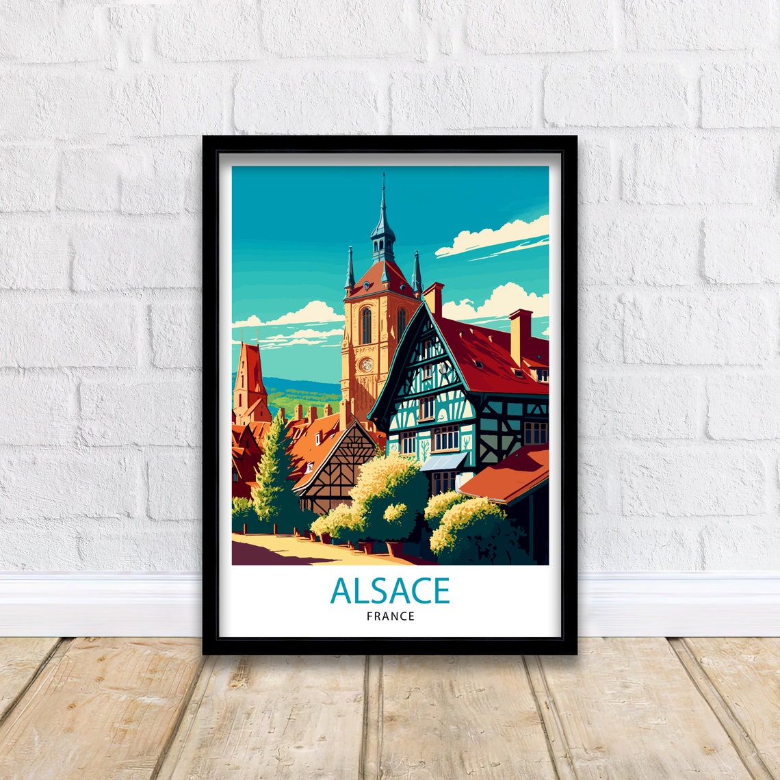 Alsace France Travel Print Alsace Wall Art Alsace Home Decor Alsace Illustration Travel Poster Gift For Alsace France Home Decor - Image 3