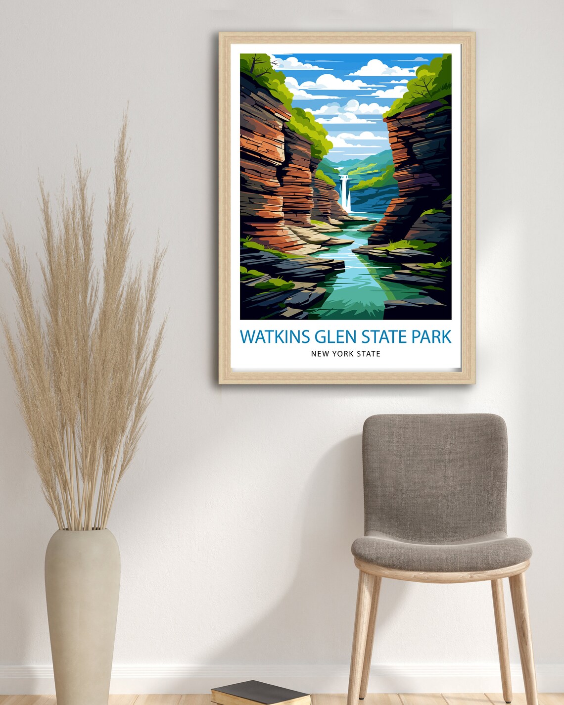 Watkins Glen State Park Waterfall Gorge Scenic Travel Poster - Image 3