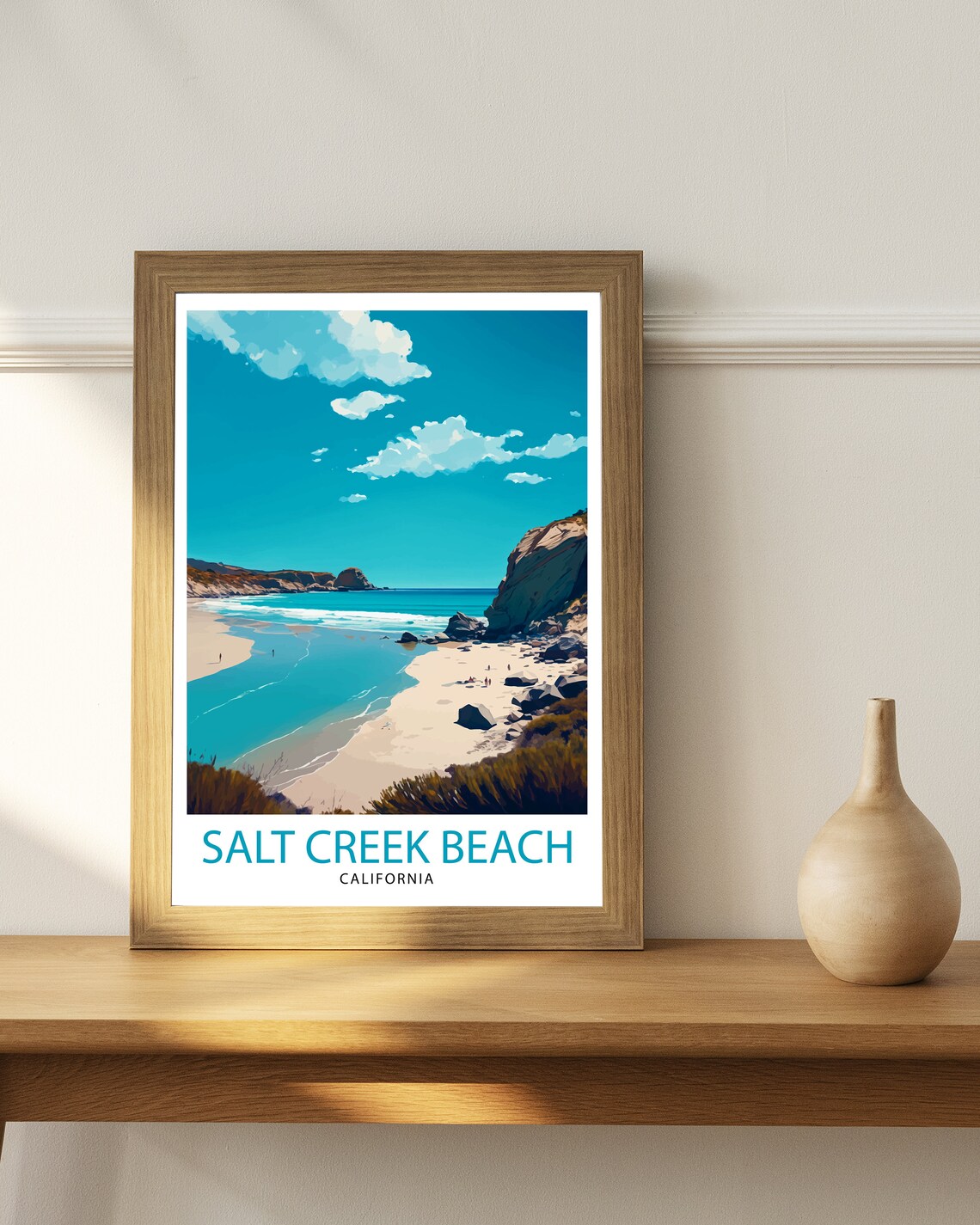 Salt Creek Beach California Rocky Cove Vintage Travel Art Poster - Image 3