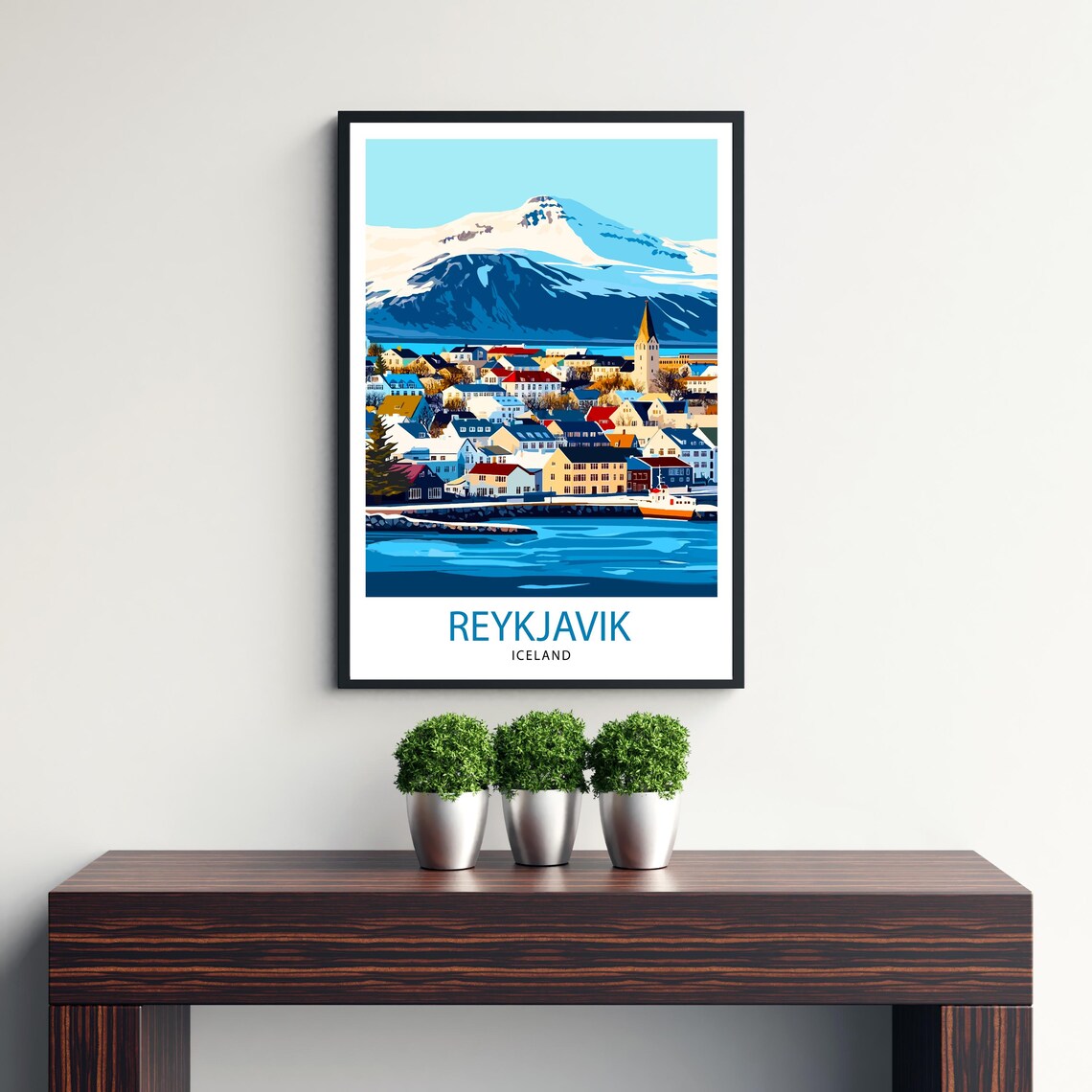 Reykjavik Iceland Travel Poster, Europe Wall Decor - Image 3