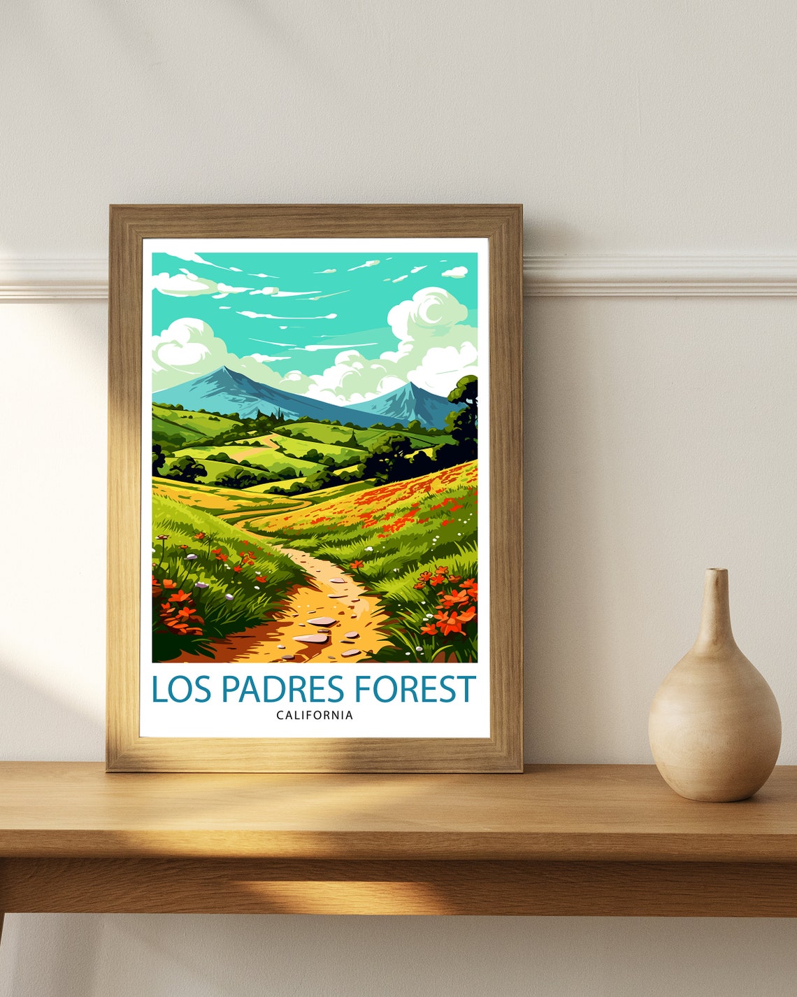 Los Padres Forest California Wildflower Trail Rolling Hills Poster - Image 3