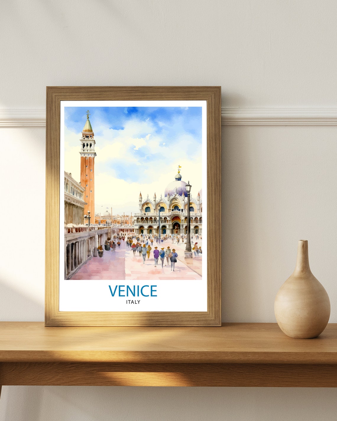 Venice Travel Print Venice Wall Decor Venice Home Living Decor Venice Italy City Print Capital City Venice Canal Poster Venice Illustration - Image 2