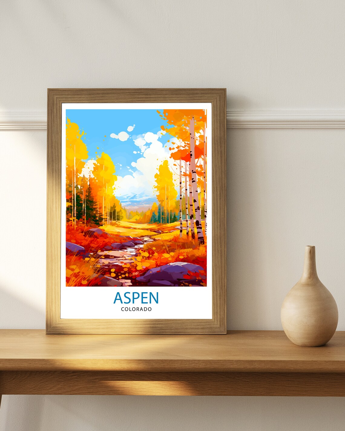 Aspen Colorado Travel Poster, Mountain Town Art Print - Image 2