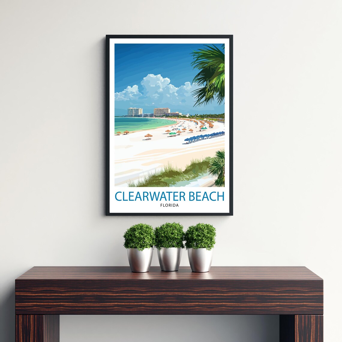 Clearwater Beach Florida Travel Poster, Coastal Landscape - Image 2
