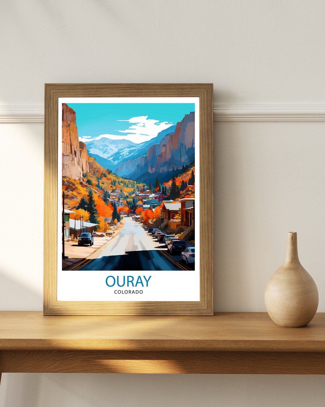 Ouray Colorado Mountain Town Street Glowing With Fall Color Poster - Image 2