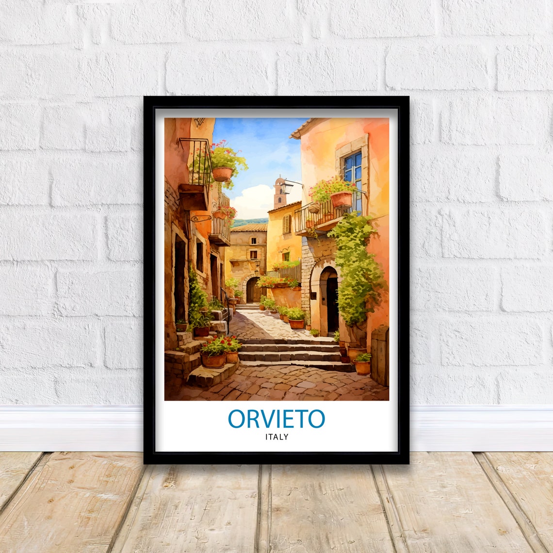 Orvieto Italy Travel Print Orvieto Wall Decor Orvieto Poster Italy Travel Prints Orvieto Art Print Orvieto Illustration Orvieto - Image 2