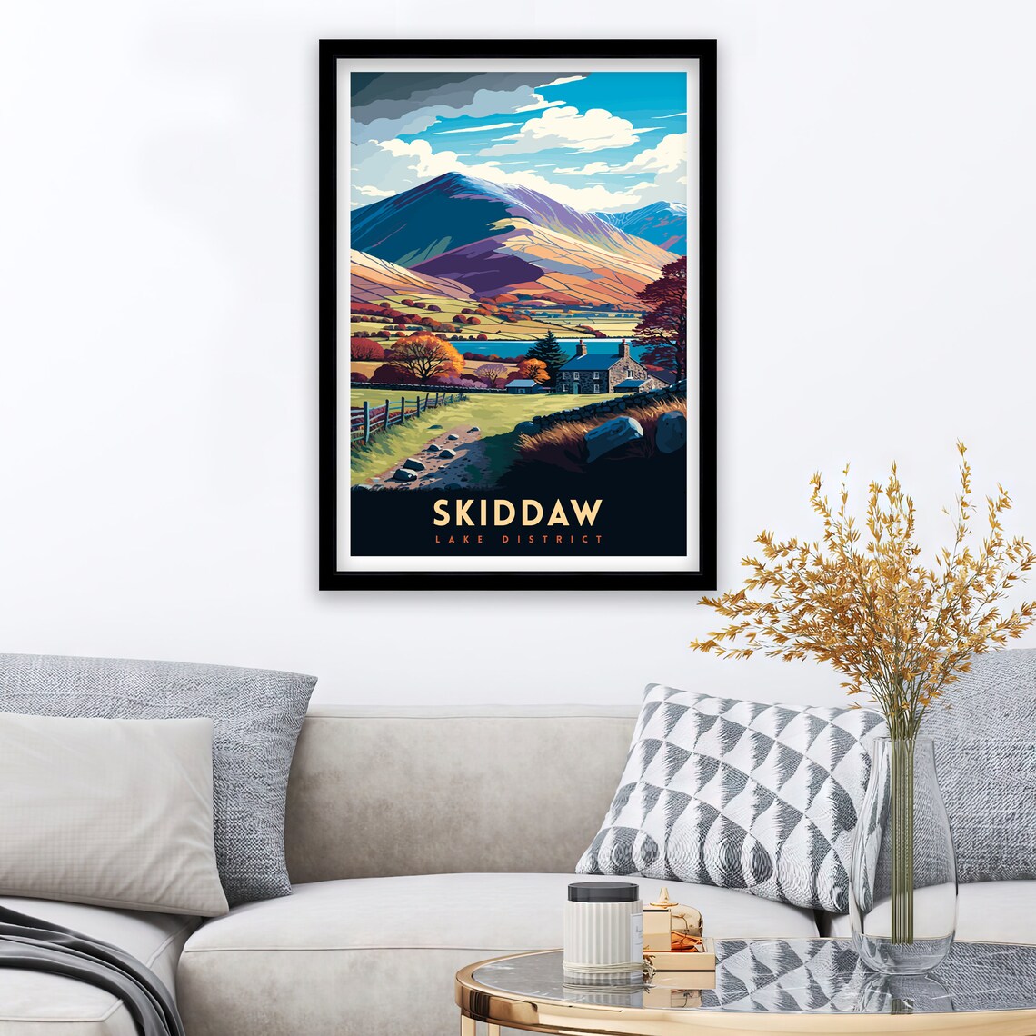 Skiddaw Travel Poster, Lake District Wall Art - Image 2