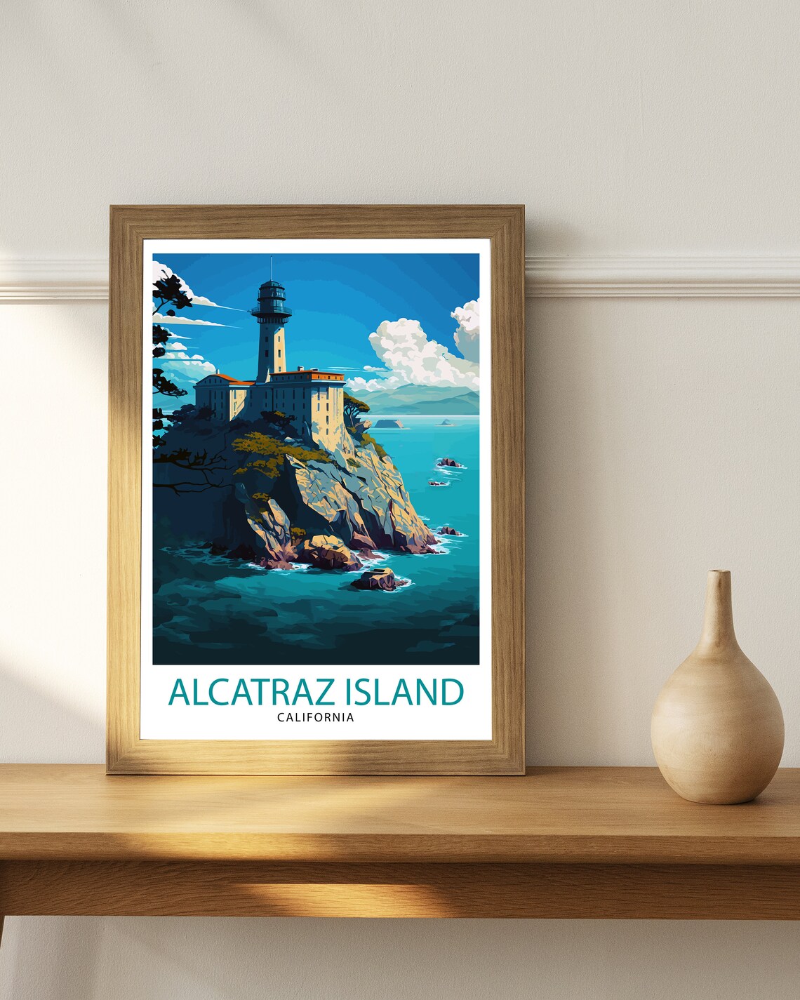 Alcatraz Island California Travel Poster, San Francisco - Image 2