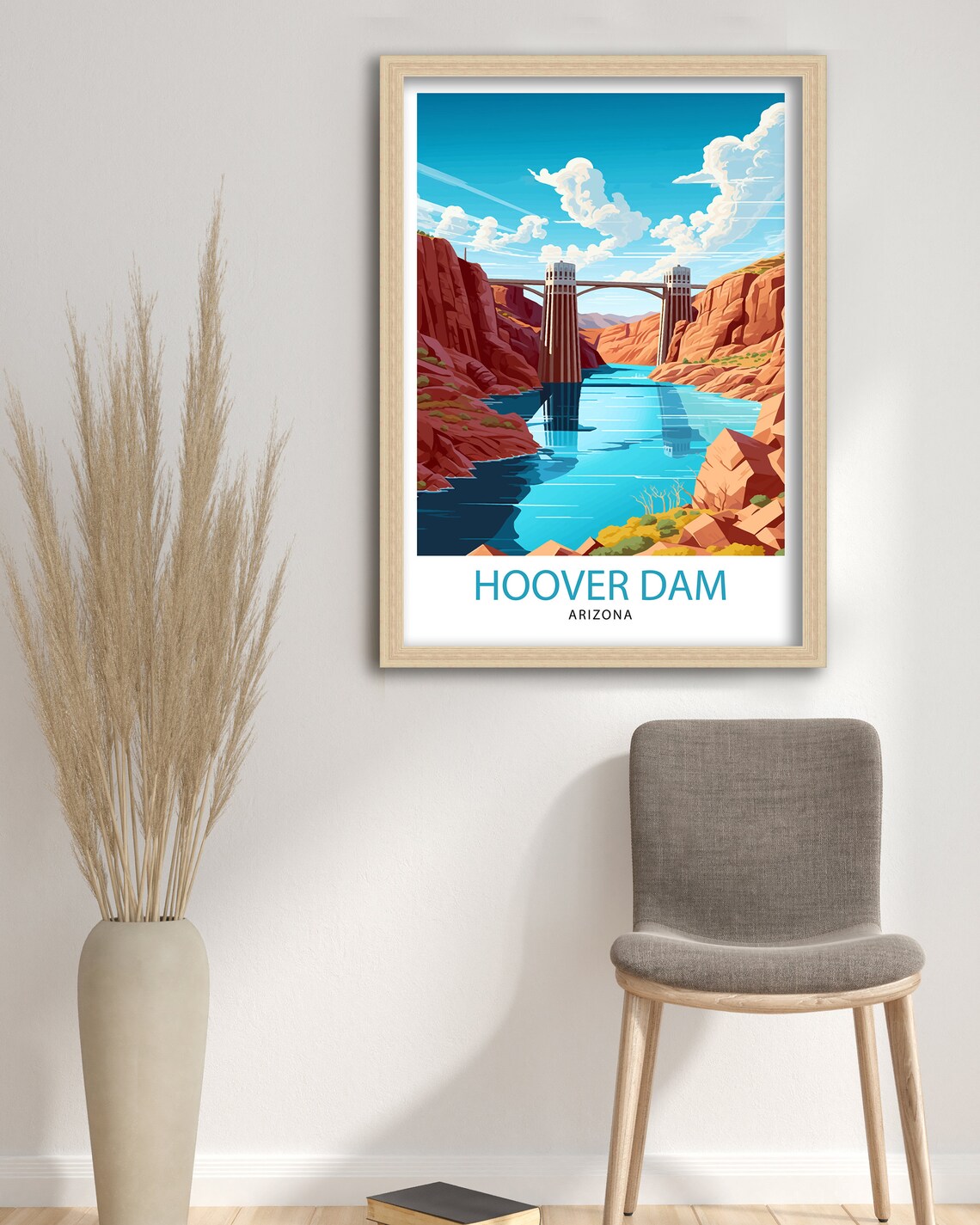 Hoover Dam Arizona Travel Poster, Wall Art Print - Image 3