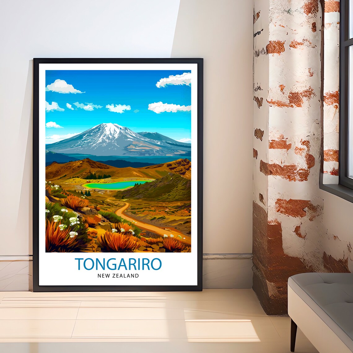 Tongariro National Park New Zealand Travel Poster - Image 2