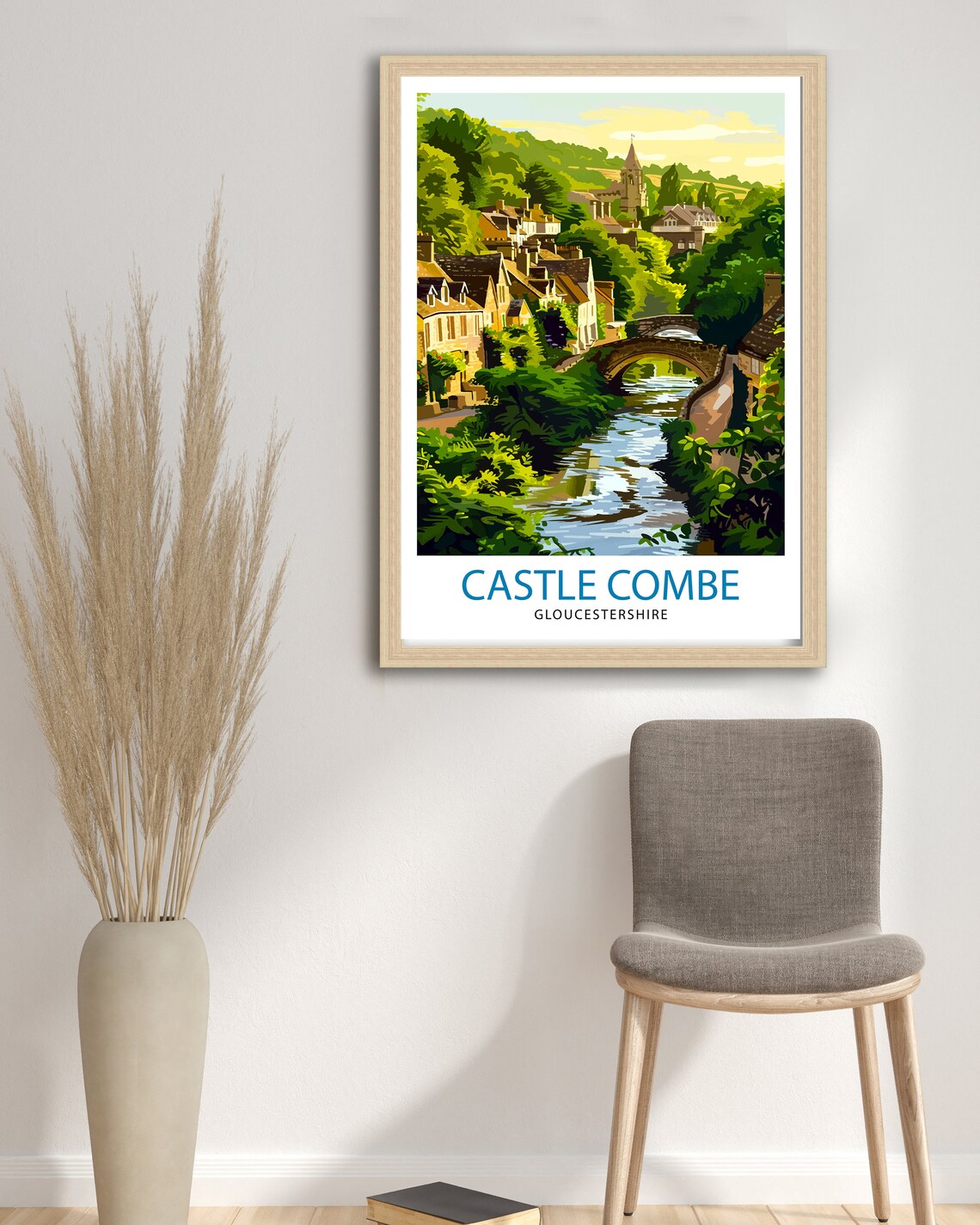 Castle Combe Gloucestershire Stone Bridge Cotswold Travel Poster - Image 2