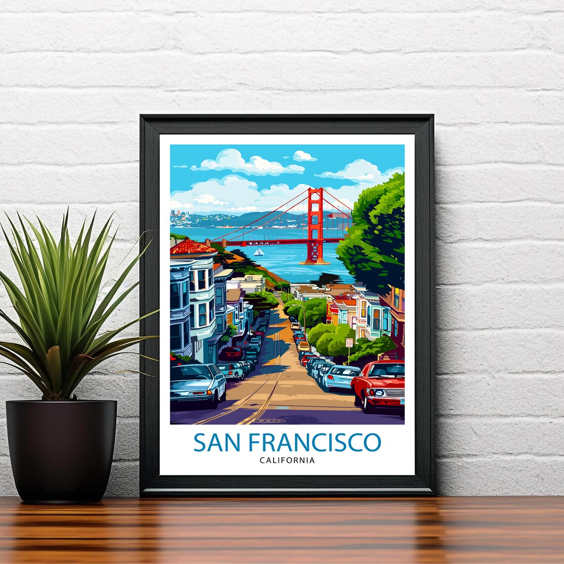 San Francisco California Travel Poster, Wall Decor - Image 2