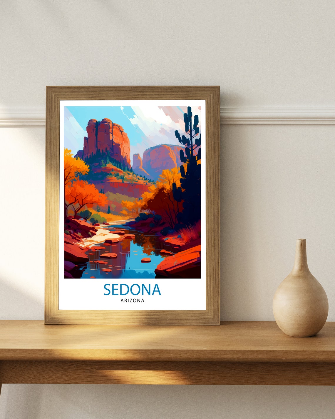 Sedona Arizona Travel Print Sedona Wall Decor Sedona Home Living Decor Sedona Arizona Illustration Travel Poster Gift For Sedona Arizona - Image 2