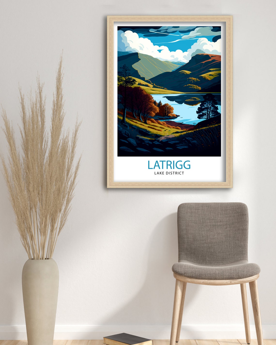 Latrigg Lake District Autumn Fells Reflections Scenic View Poster - Image 3