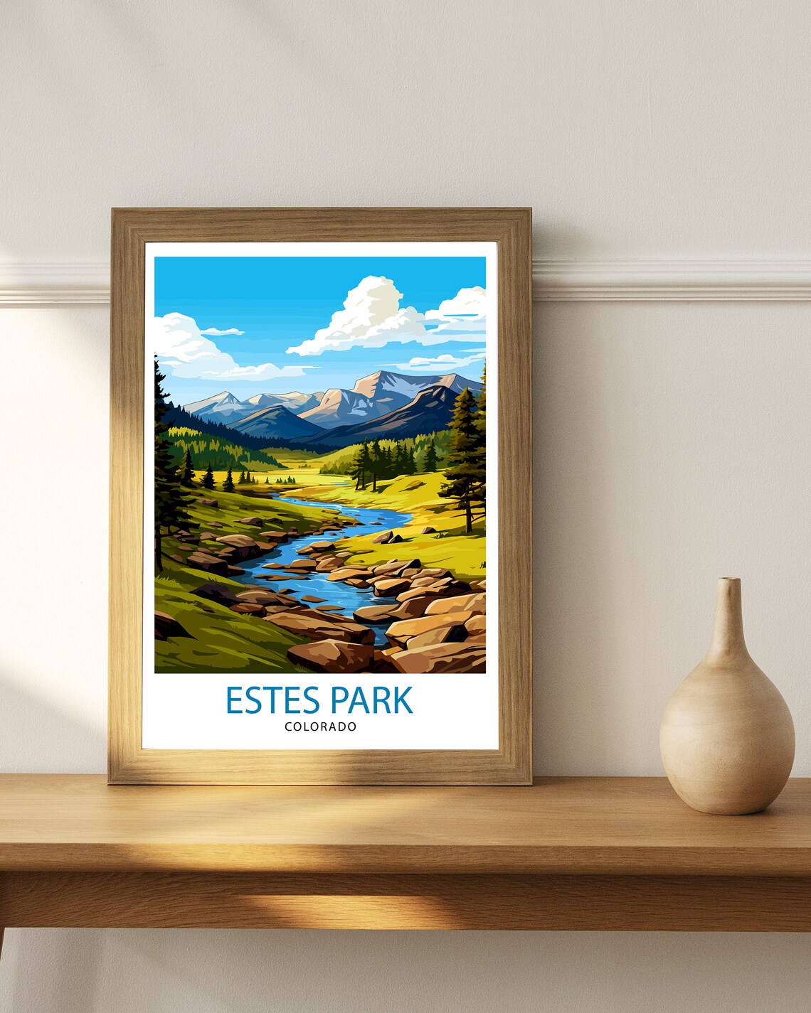 Estes Park Colorado Travel Poster, Rocky Mountain - Image 2