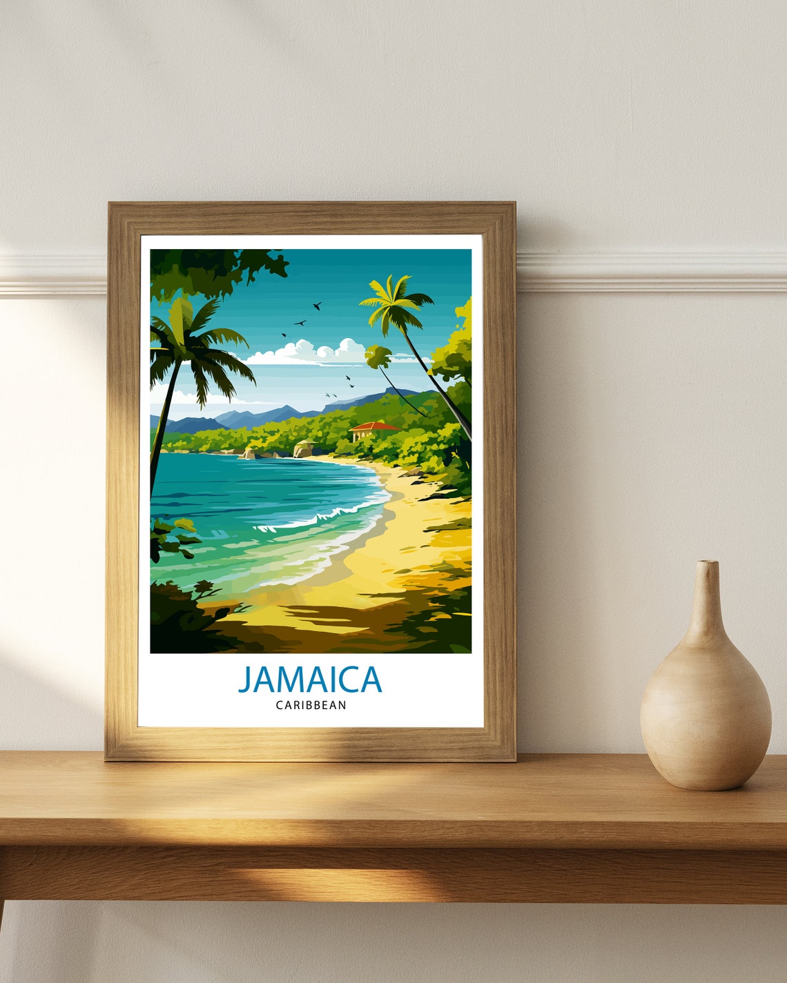 Jamaica Travel Print Jamaica Wall Art Jamaica Poster Jamaica Home Decor Jamaica Illustration Travel Poster Jamaica Gift Jamaica Wall - Image 3
