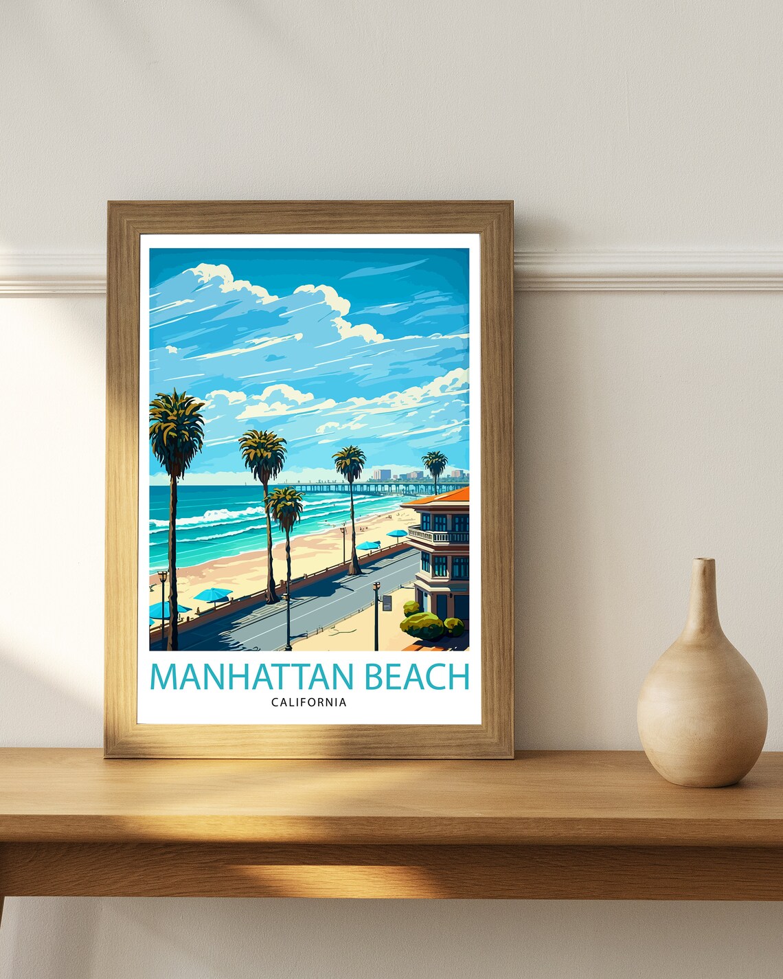 Manhattan Beach California Travel Poster, Travel Print - Image 2
