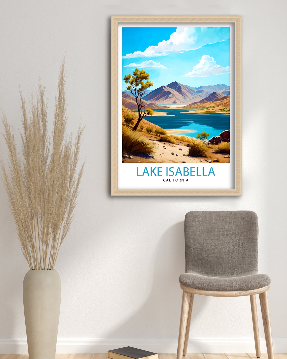 Lake Isabella California Desert Lake Mountains Vintage Travel Poster - Image 2