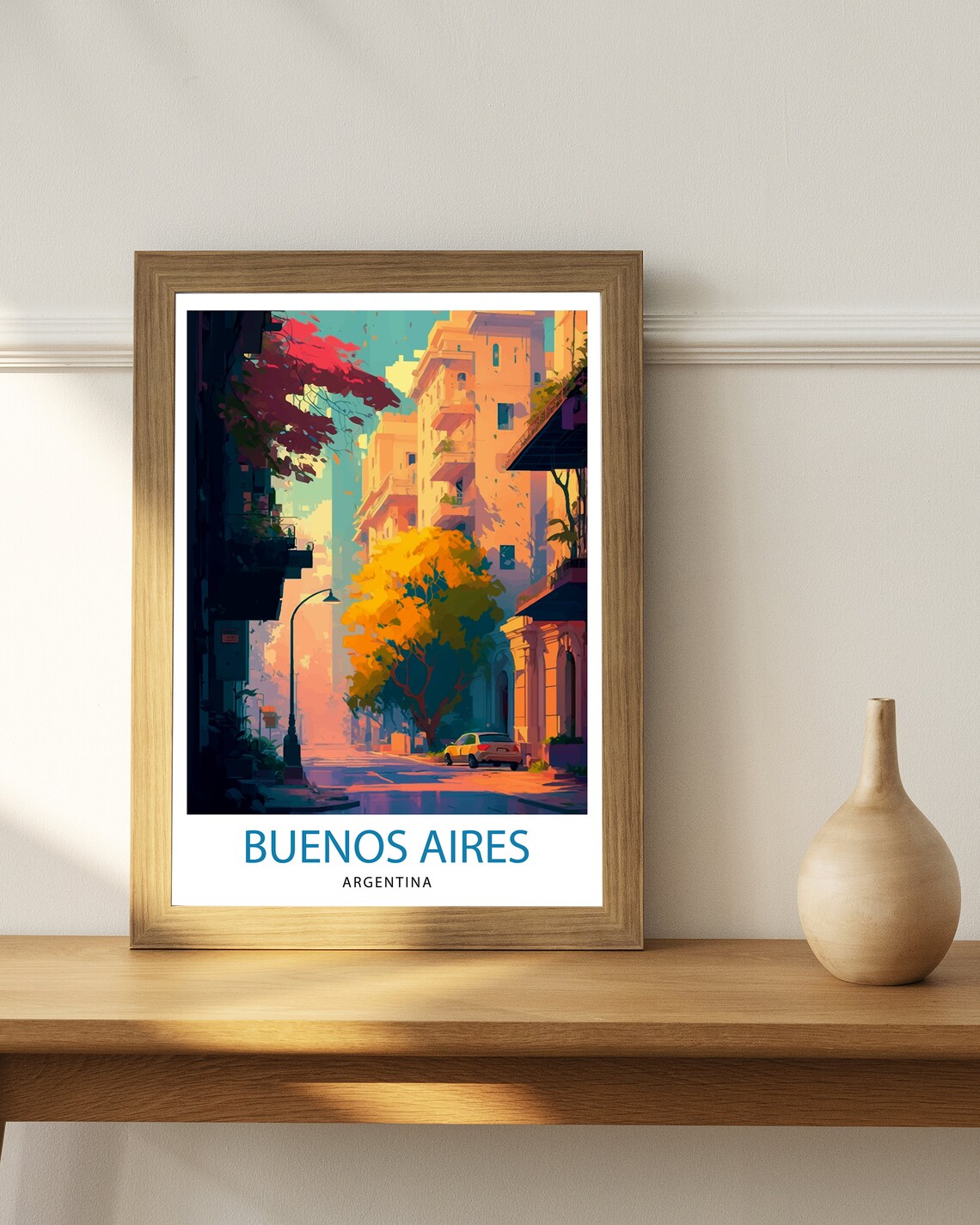 Buenos Aires Argentina Golden Hour City Street Urban Travel Poster - Image 2