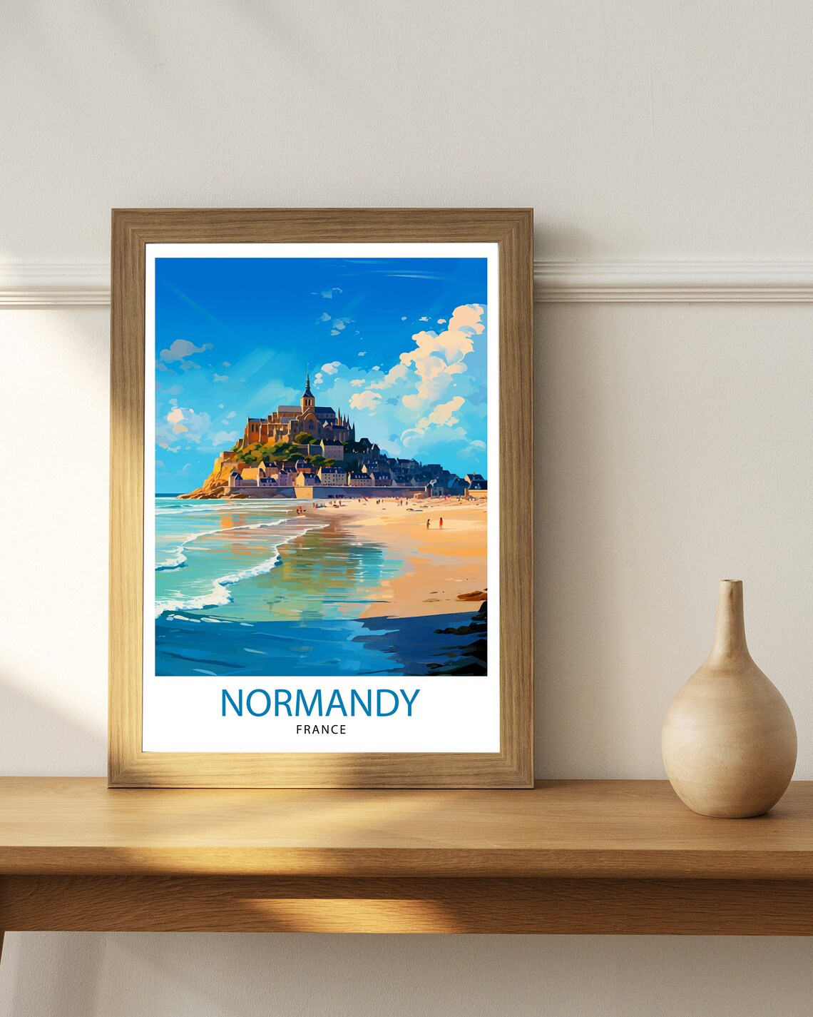 Normandy France Travel Poster, Europe Wall Decor - Image 3