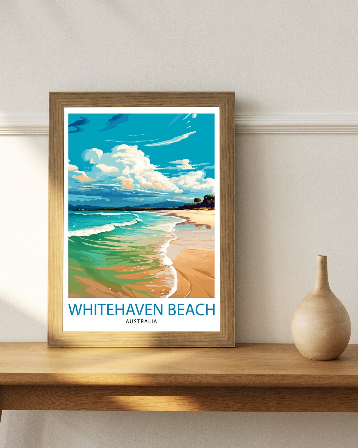 Whitehaven Beach Australia White Sand Tropical Shoreline Poster - Image 3