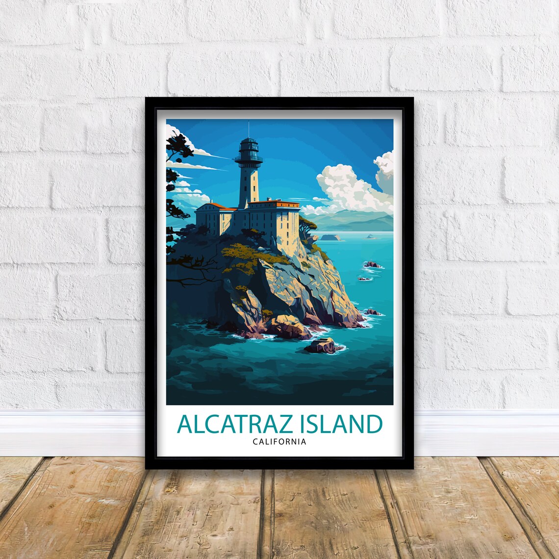 Alcatraz Island California Travel Poster, San Francisco