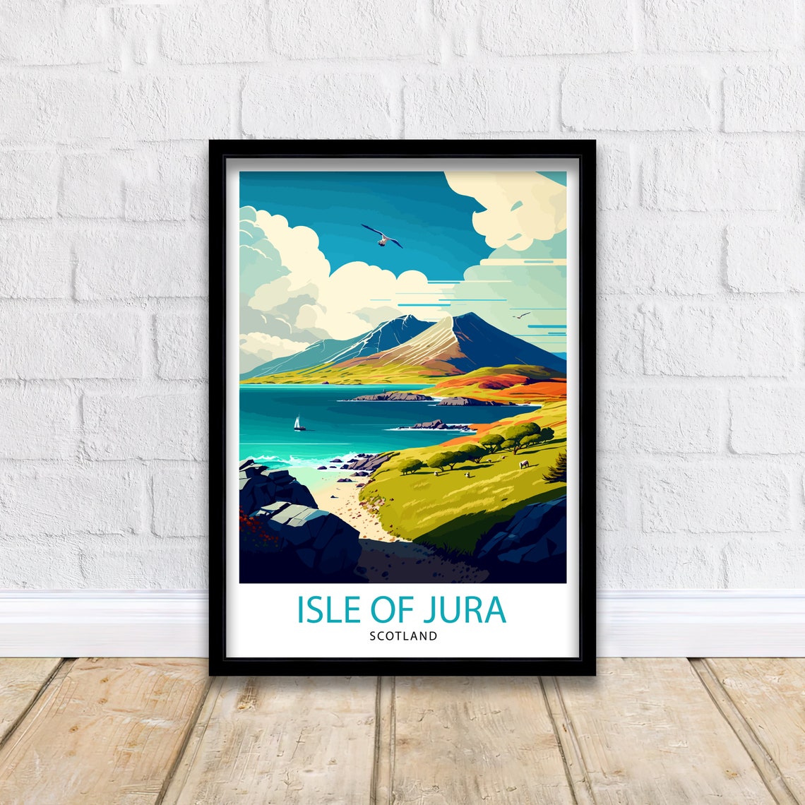 Isle Of Jura Travel Print Jura Island Wall Art Scotland Travel Poster Jura Island Illustration Gift For Scotland Traveler Jura Island Home - Image 2