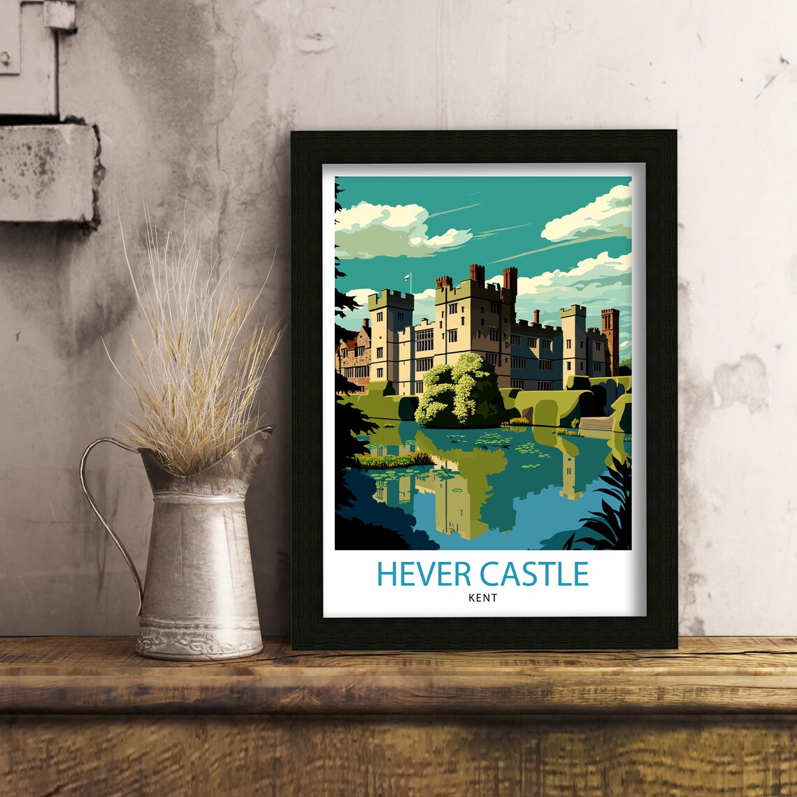 Hever Castle Travel Poster, Home Living Decor - Image 2