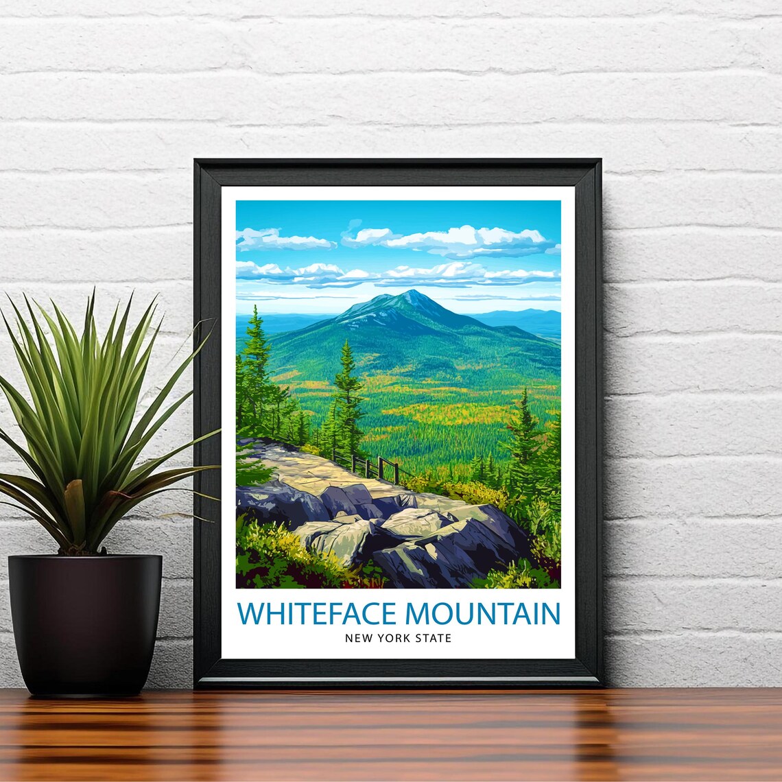 Whiteface Mountain New York State Vintage Travel Poster Scenic - Image 2
