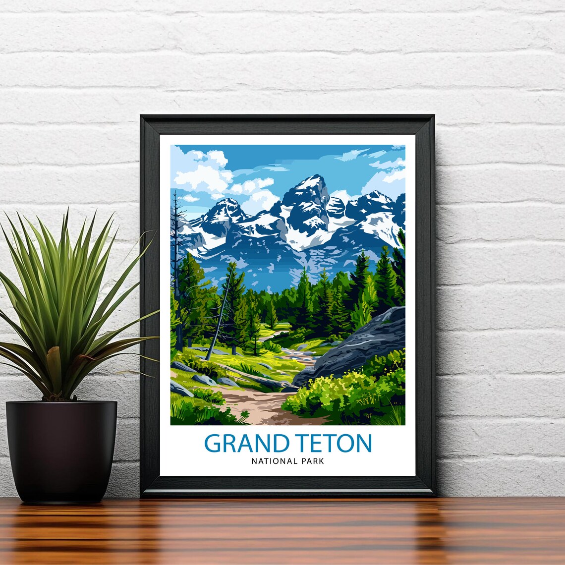 Grand Teton National Park Travel Poster, Wyoming - Image 2