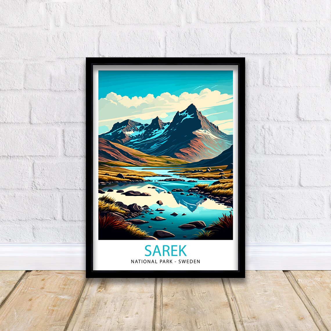Sarek National Park Sweden Lapland Alpine Lake Mountain Poster - Image 3