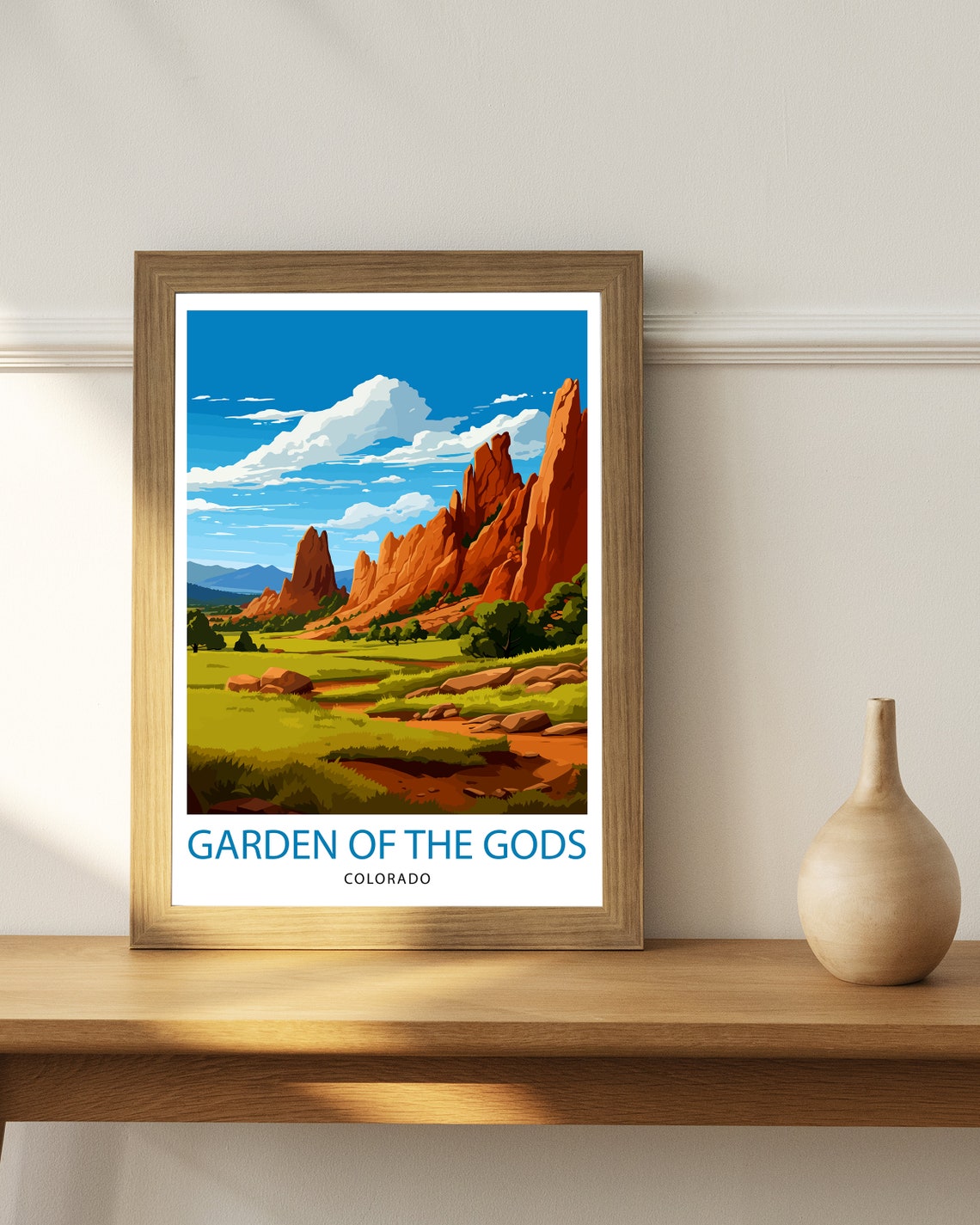 Garden Of The Gods Colorado Travel Print Colorado Wall Decor Garden Of The Gods Poster Rocky Mountain Travel Prints Colorado Art Print - Image 2