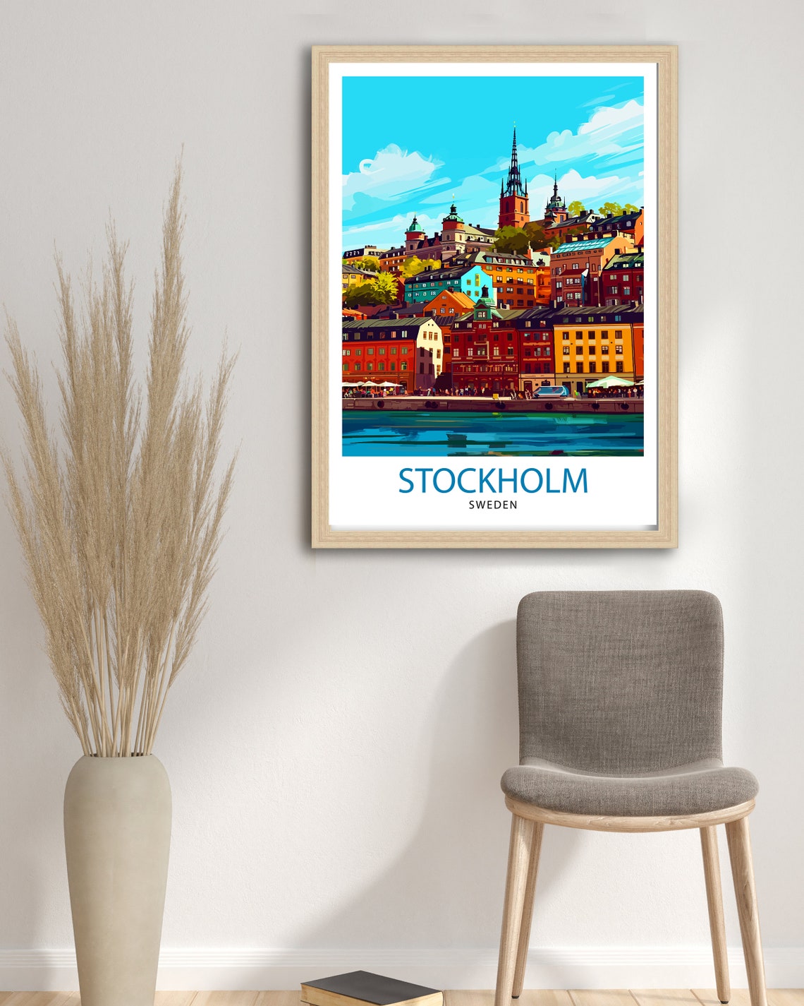 Stockholm Sweden Travel Print Stockholm Wall Art Sweden Illustration Scandinavian Travel Poster Gift For Traveler Sweden Home Decor - Image 2