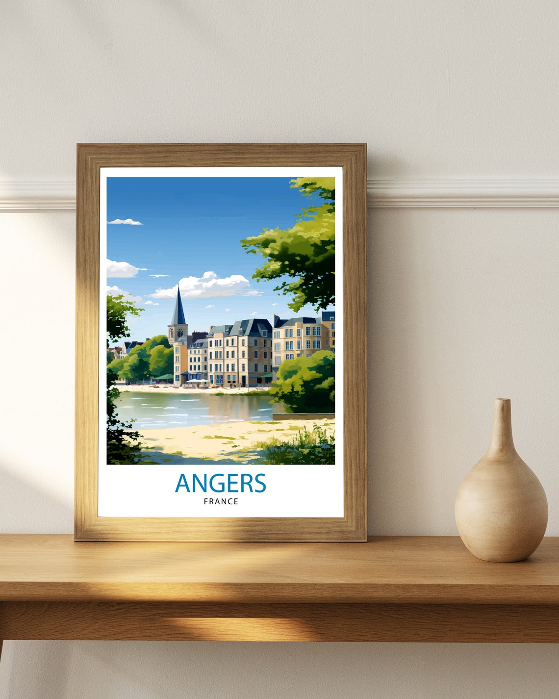 Angers France Travel Print Angers Wall Decor Angers Poster France Travel Prints Angers Art Print Angers Illustration Angers Wall Art - Image 3