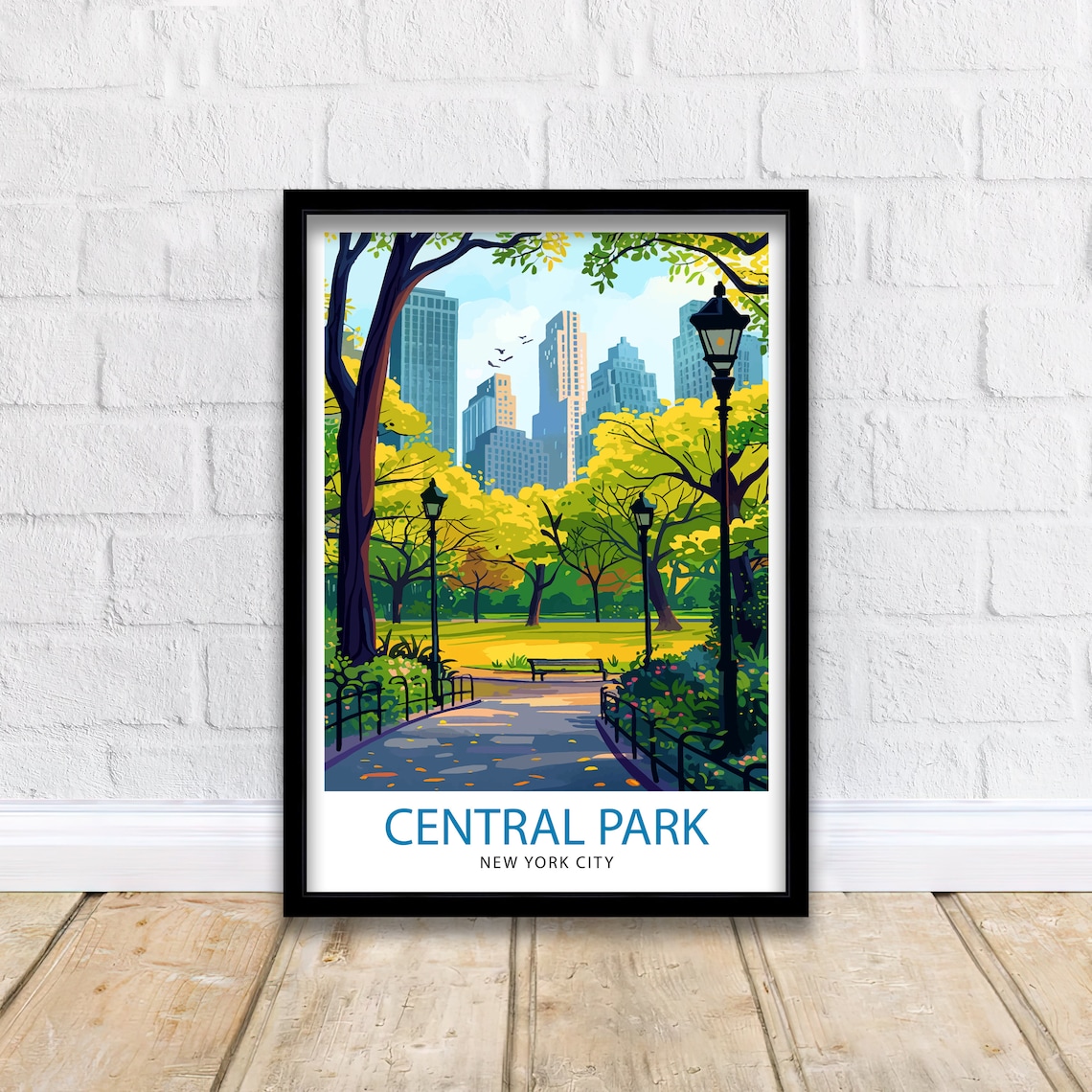 Central Park New York Travel Poster, NYC Wall Decor